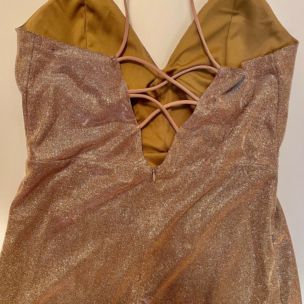 Mindcode Gold Sparkly Mini Dress - Picture 5 of 6